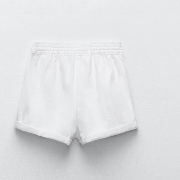 Zara roller cotton white shorts - Picture 4 of 8